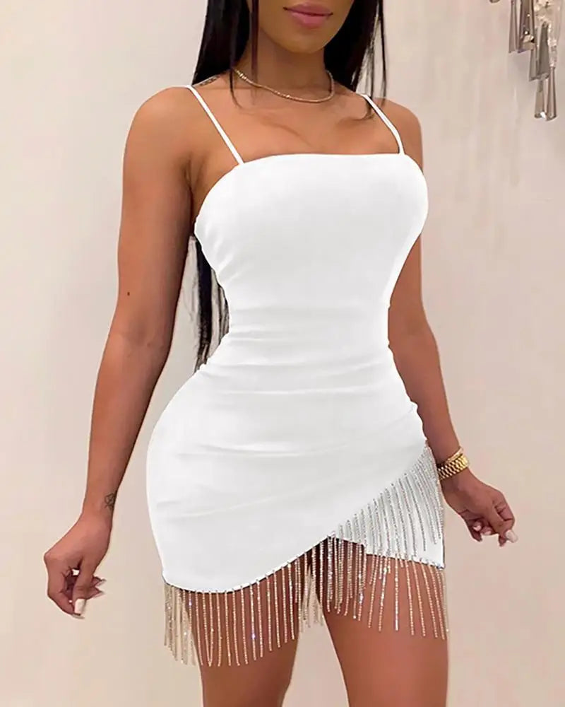 Vestido com suspensão de diamante